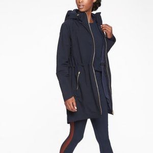 Athleta Cloudburst Rain Jacket Navy Blue - Large